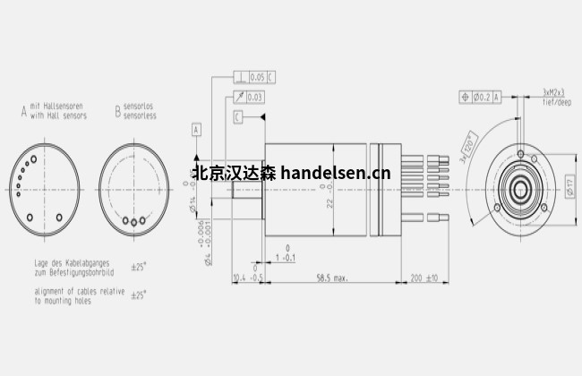 ECX TORQUE 22 L Ø22 mm，無刷，帶霍爾傳感器規格