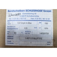 德國Schlesinger爆破片C71rp5,3-05st用于化工制造行業使用